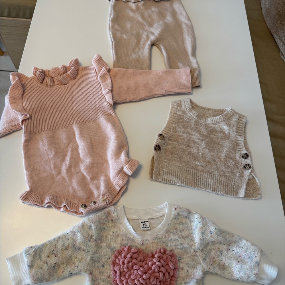 Bundle!!! SHEIN Baby Knit Sweater in White and Pink